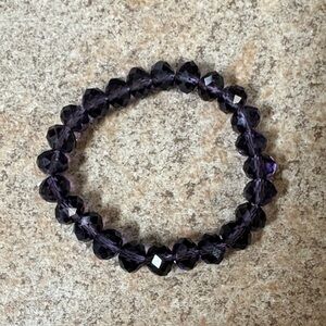 Elegant Purple Stretchy Beaded Bracelet